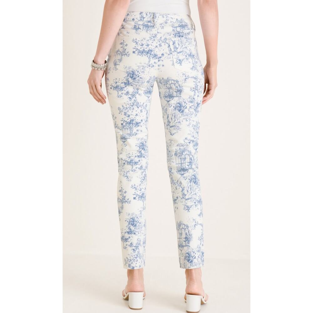 Chico's Women's Floral So Slimming Girlfriend Slim Leg Ankle Pant Size 14R - Picture 2 of 7